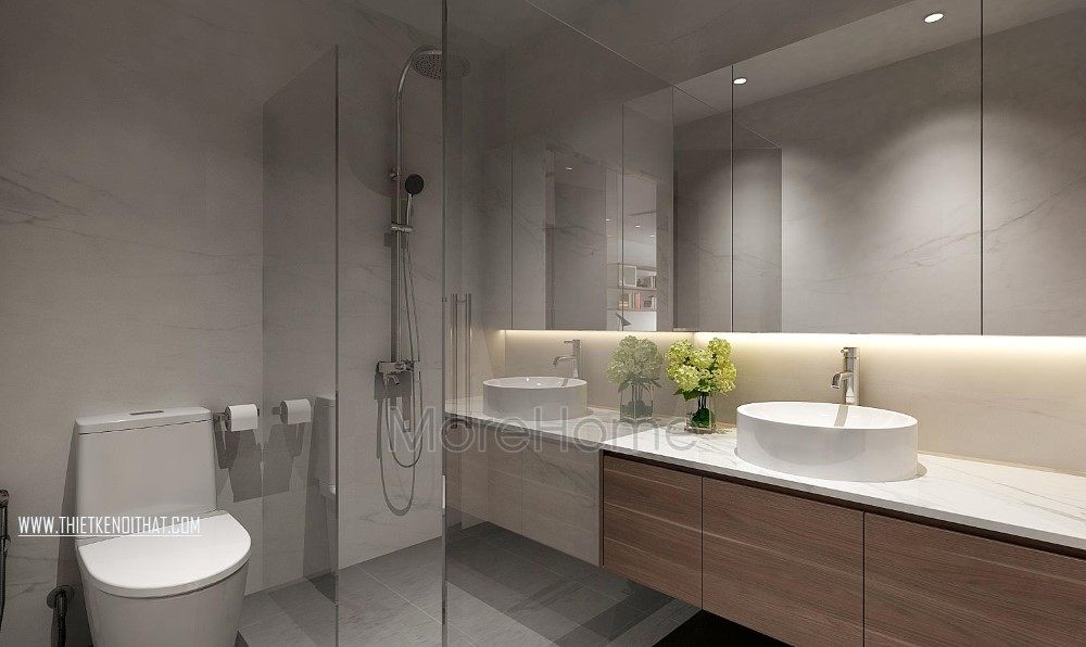 Thiết kế nội thất phòng tắm, nhà vệ sinh căn hộ chung cư Penthouse Imperia Garden